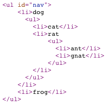 Screenshot of List Code